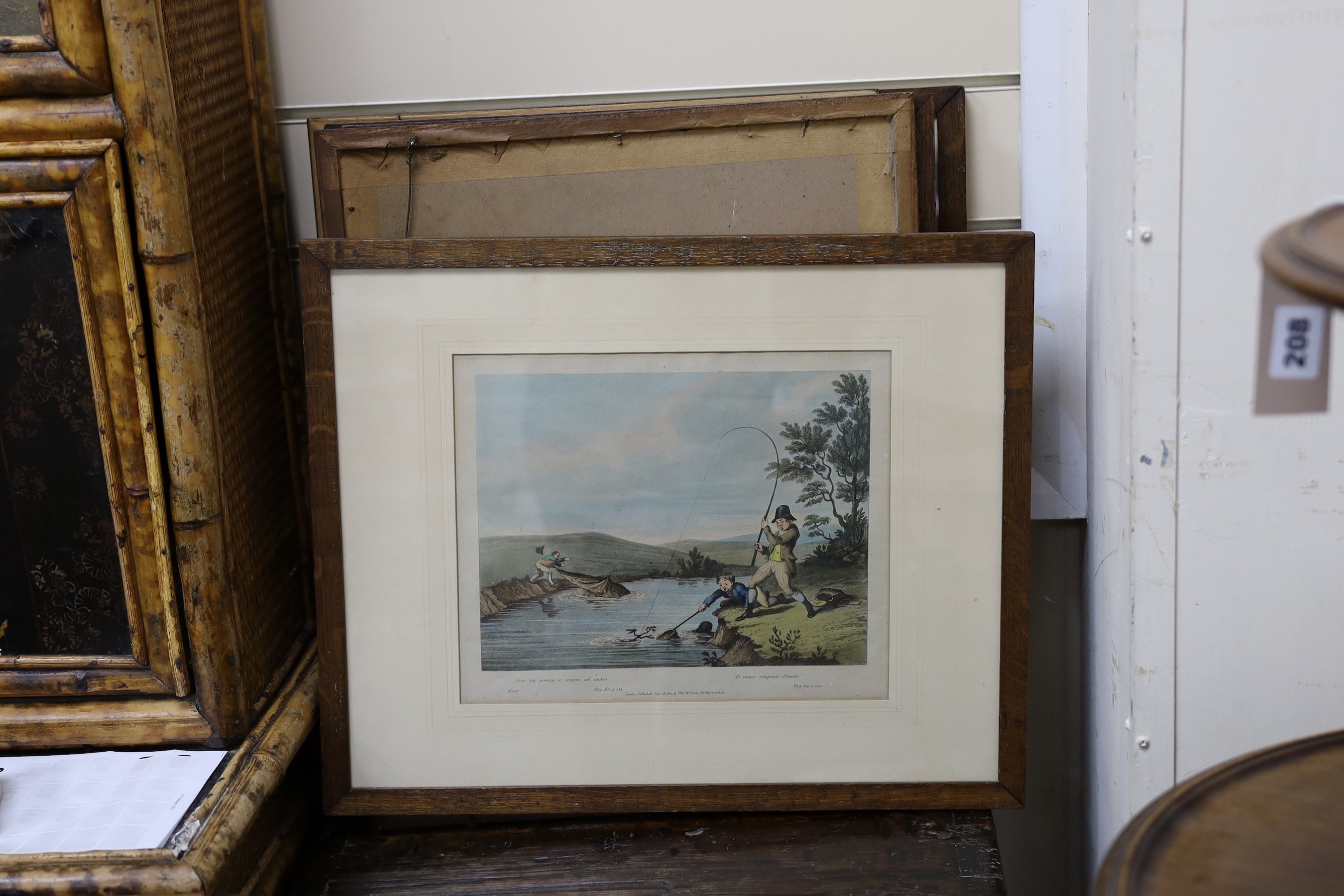 Thomas McLean Publ., a set of six colour prints, Angling cartoons, 24 x 29cm